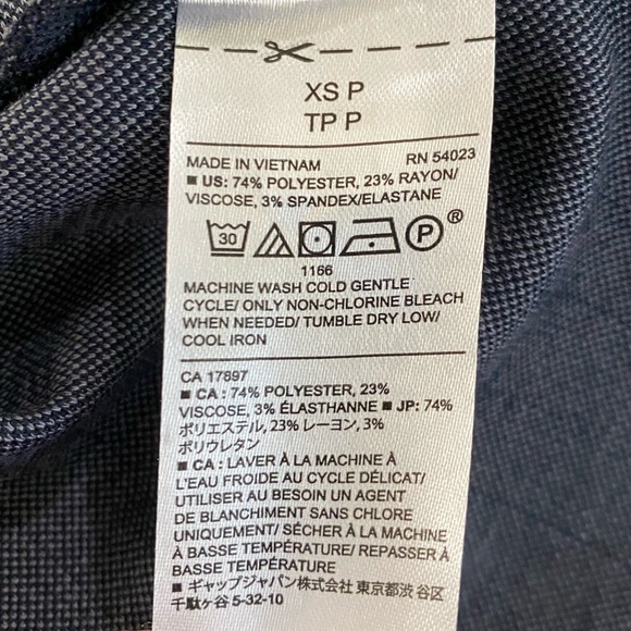 Banana Republic sz XS Petite Navy Blue White Pinstriped Sleeveless Pullover Top - Picture 4 of 5